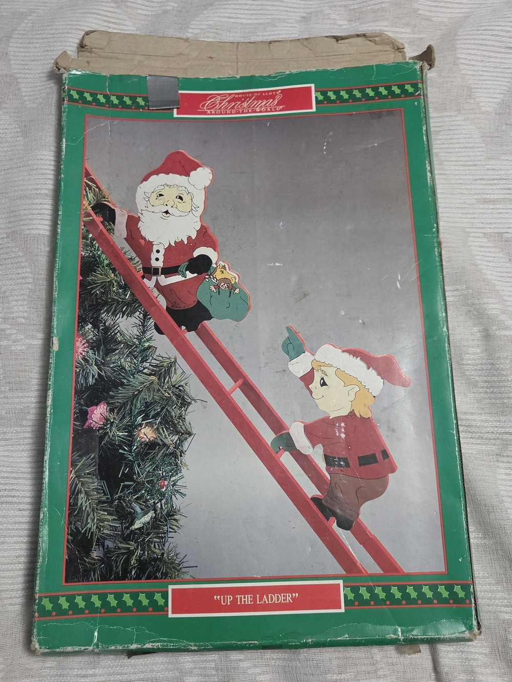 House of Lloyd Vintage Replacement Up The Ladder 1991 Wooden Santa Elf Climbers - Picture 1 of 8